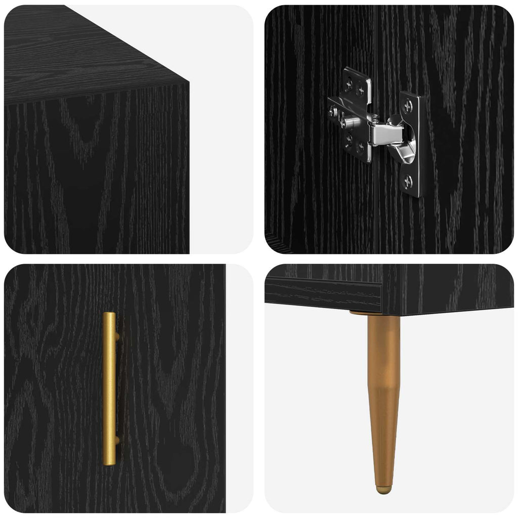 vidaXL Biurko Czarny dąb 140 x 50 x 75 cm Materiał drewnopochodny