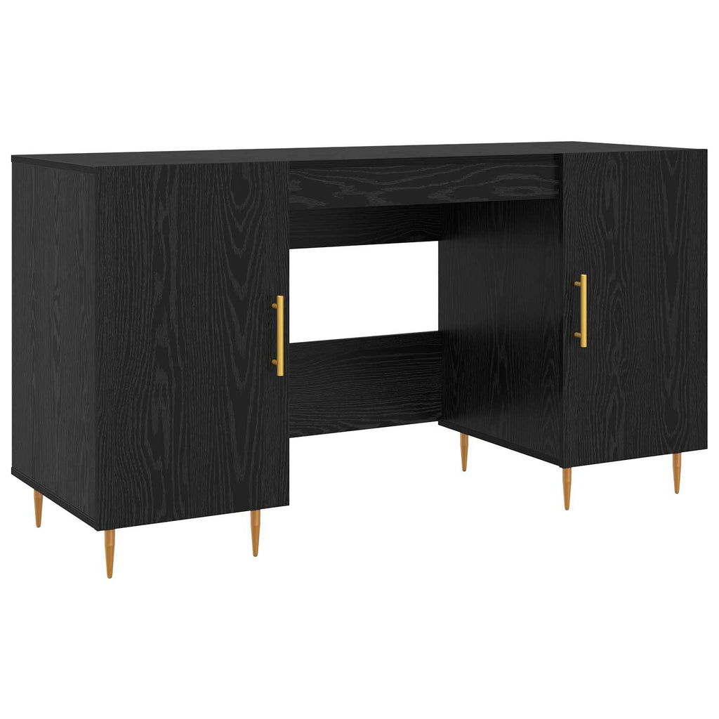 vidaXL Biurko Czarny dąb 140 x 50 x 75 cm Materiał drewnopochodny