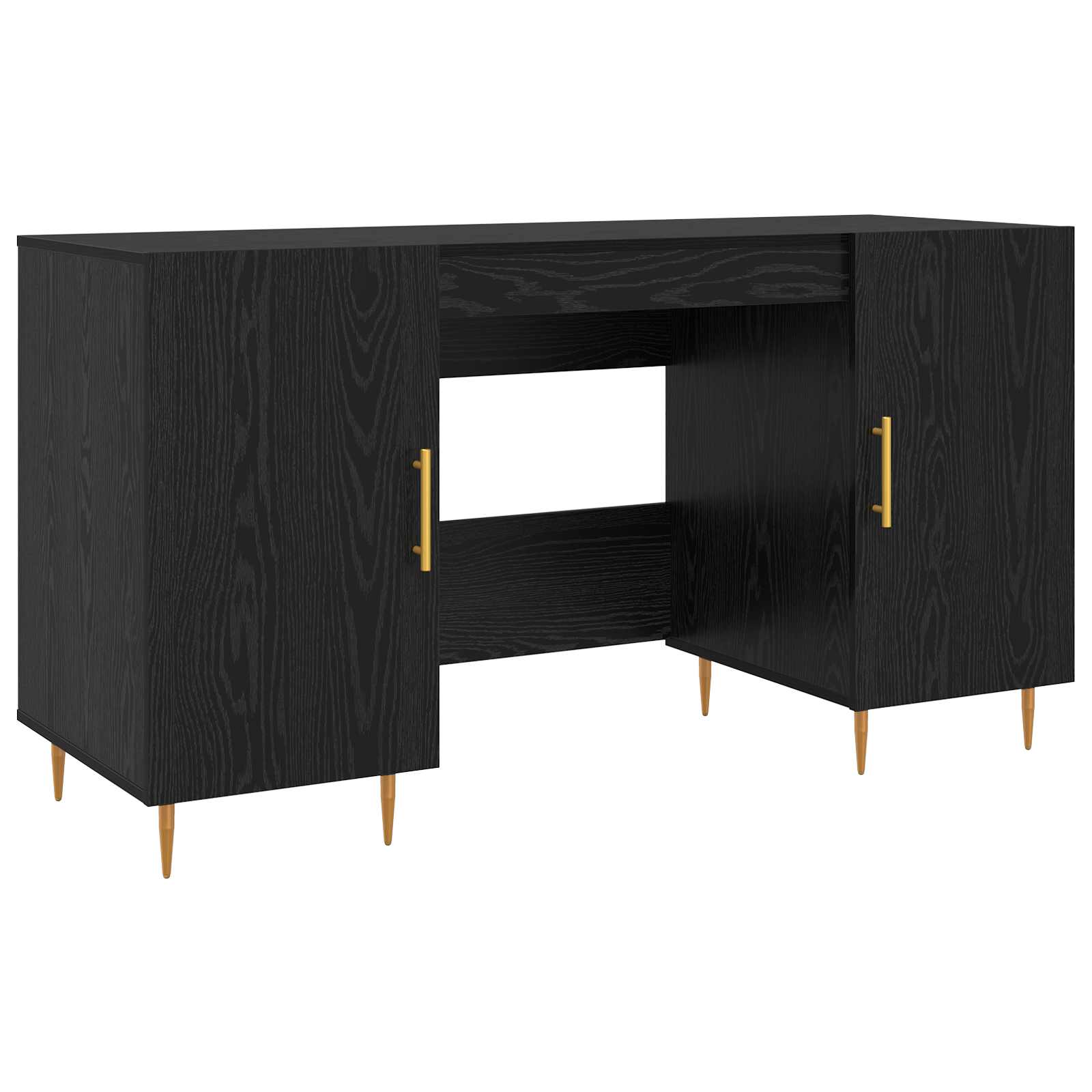 vidaXL Biurko Czarny dąb 140 x 50 x 75 cm Materiał drewnopochodny