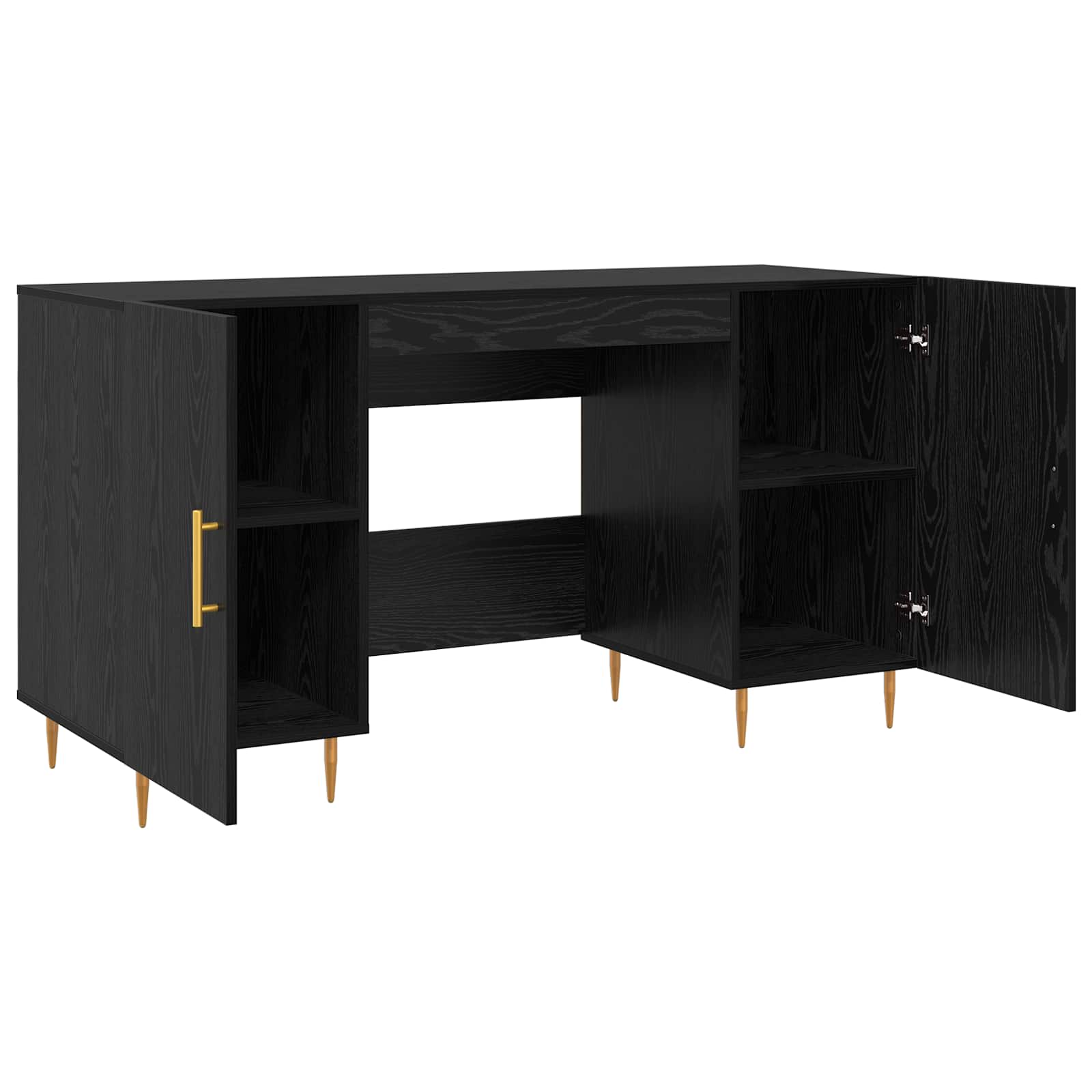 vidaXL Biurko Czarny dąb 140 x 50 x 75 cm Materiał drewnopochodny