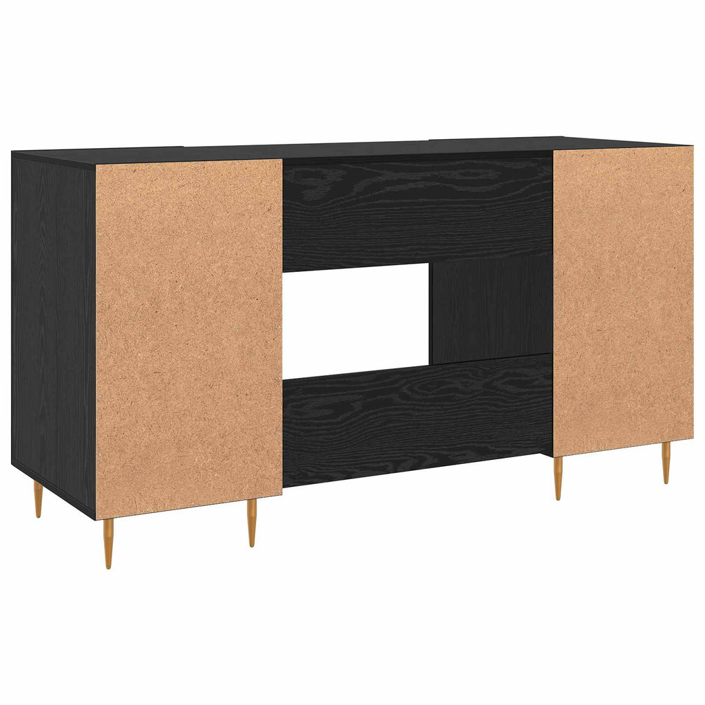 vidaXL Biurko Czarny dąb 140 x 50 x 75 cm Materiał drewnopochodny