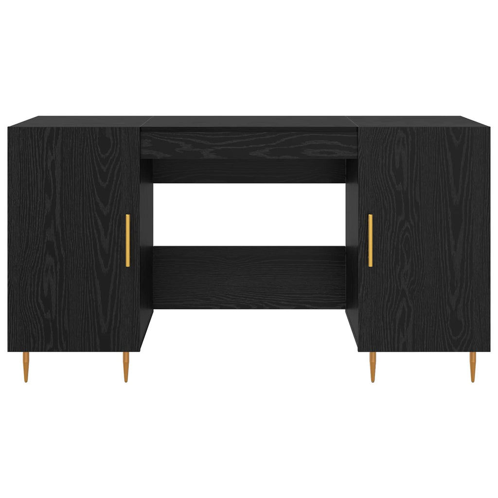 vidaXL Biurko Czarny dąb 140 x 50 x 75 cm Materiał drewnopochodny