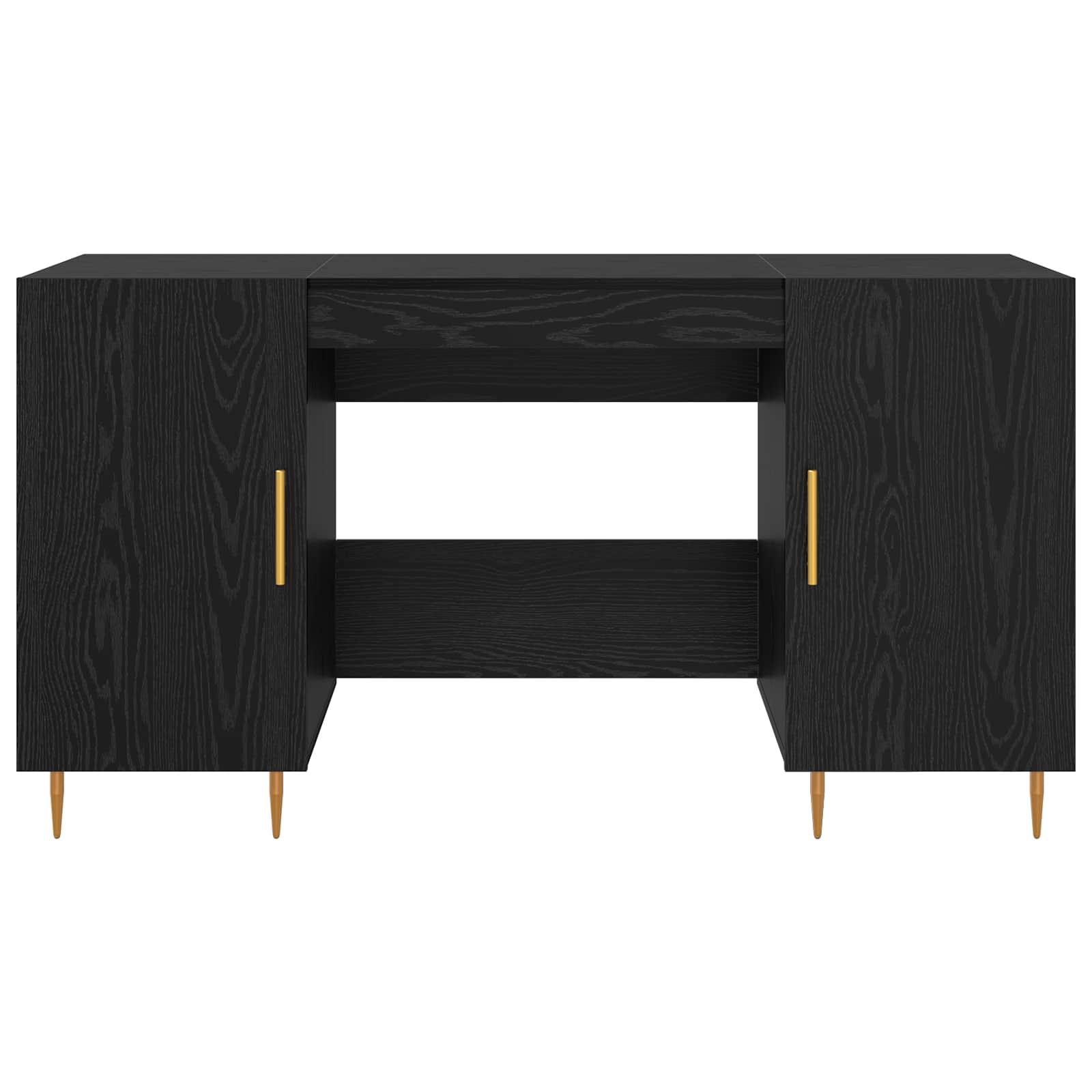 vidaXL Biurko Czarny dąb 140 x 50 x 75 cm Materiał drewnopochodny