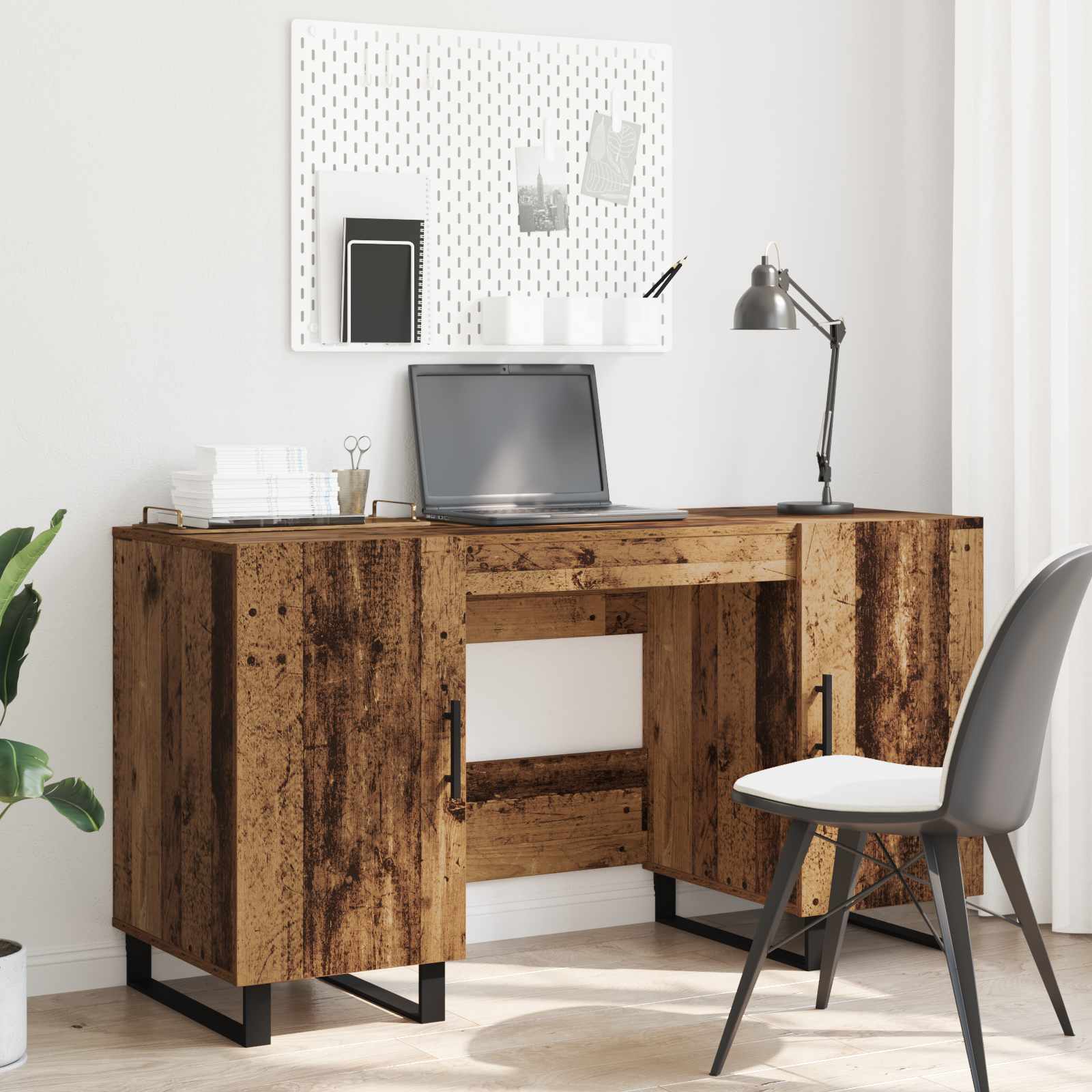 vidaXL Biurko Stare drewno 140 x 50 x 75 cm Materiał drewnopochodny