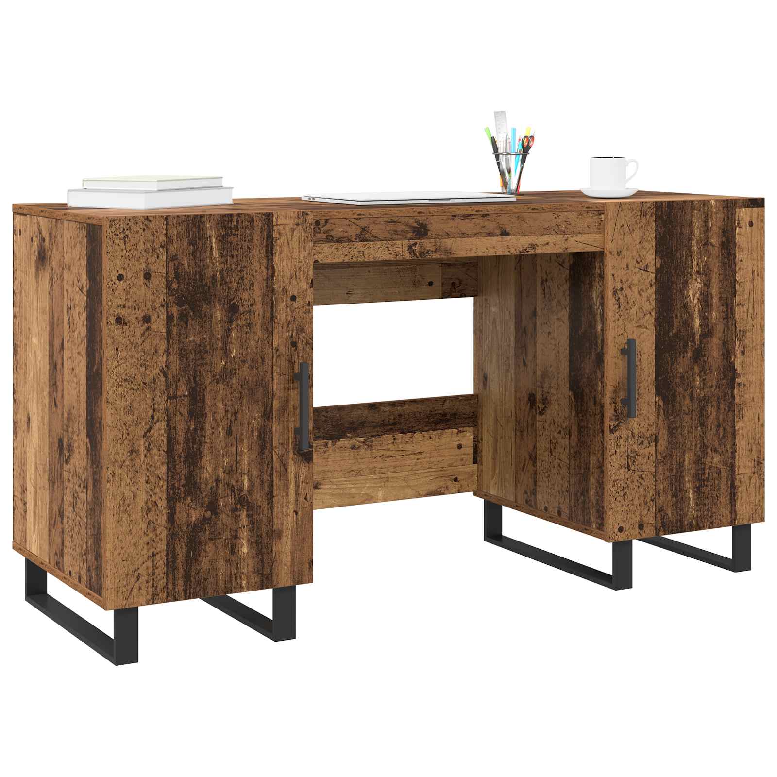 vidaXL Biurko Stare drewno 140 x 50 x 75 cm Materiał drewnopochodny