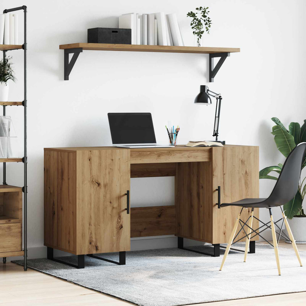 vidaXL Biurko dąb artisan 140 x 50 x 75 cm Materiał drewnopochodny