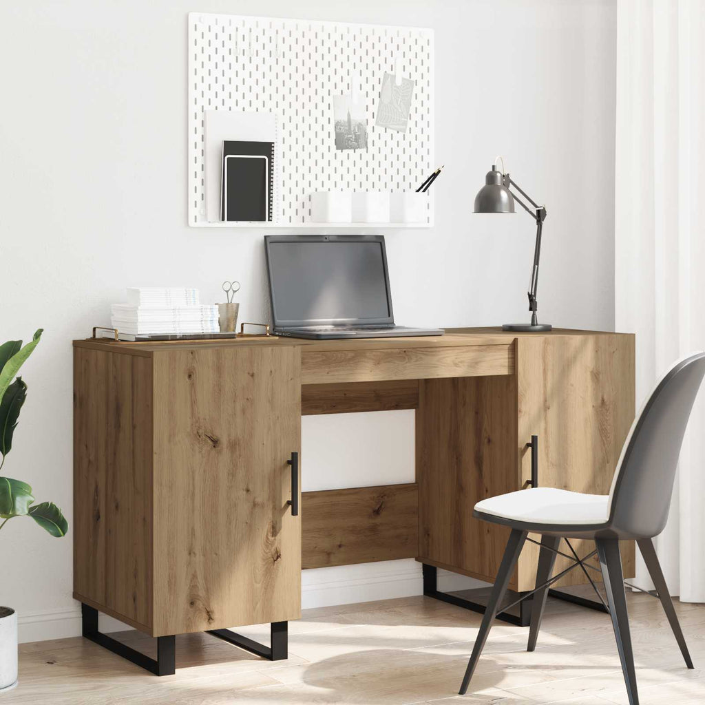 vidaXL Biurko dąb artisan 140 x 50 x 75 cm Materiał drewnopochodny
