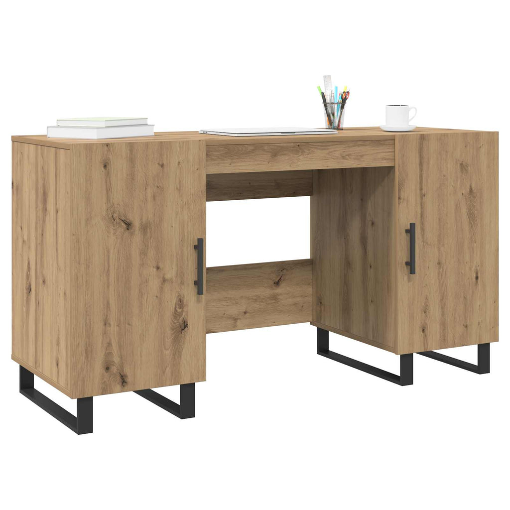 vidaXL Biurko dąb artisan 140 x 50 x 75 cm Materiał drewnopochodny