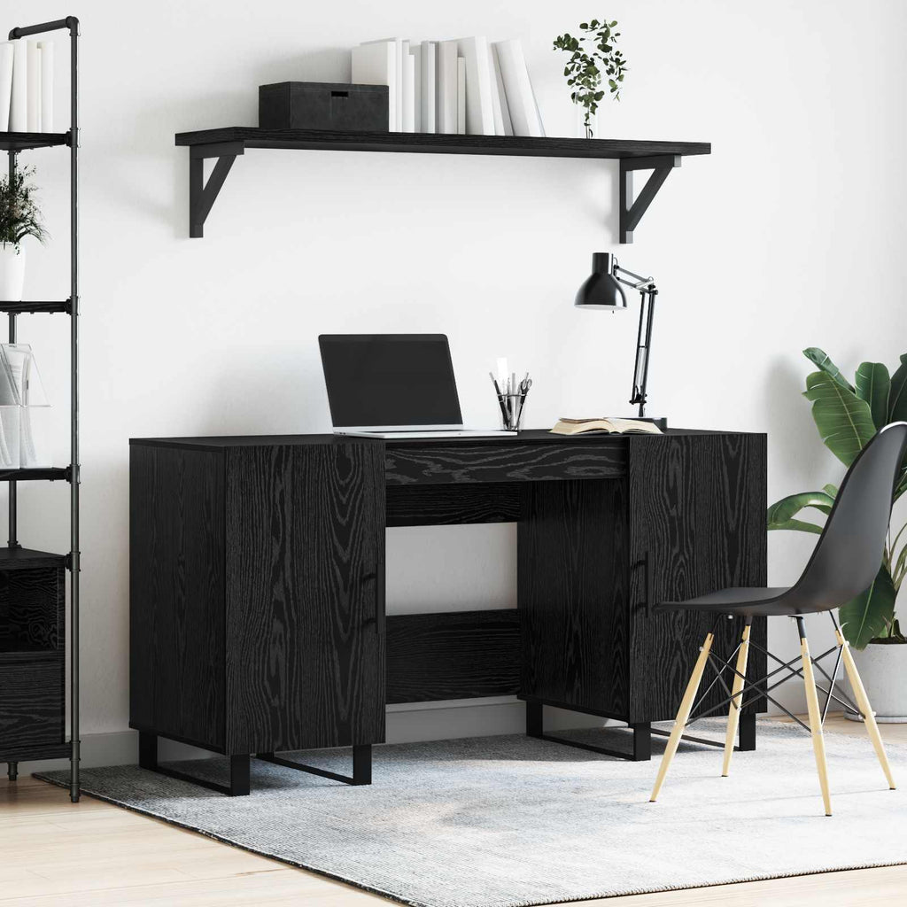 vidaXL Biurko Czarny dąb 140 x 50 x 75 cm Materiał drewnopochodny