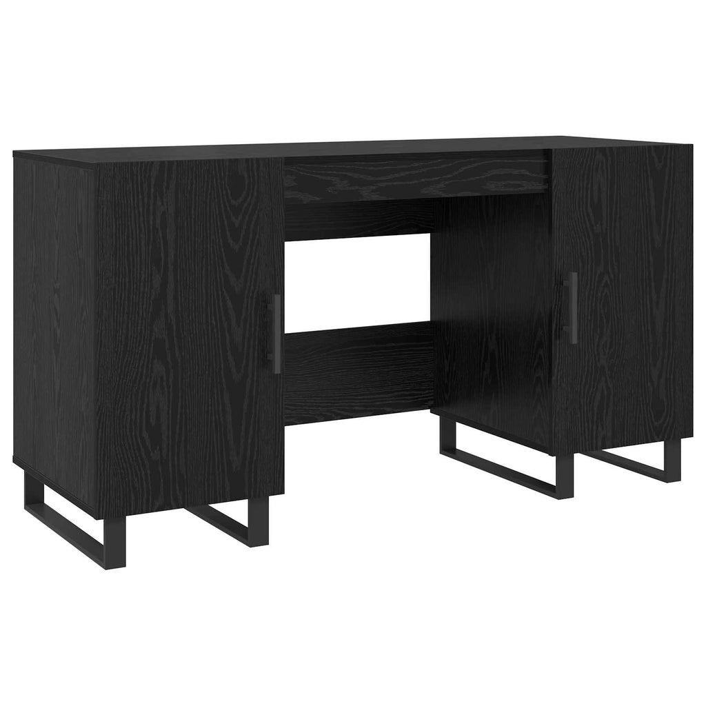 vidaXL Biurko Czarny dąb 140 x 50 x 75 cm Materiał drewnopochodny