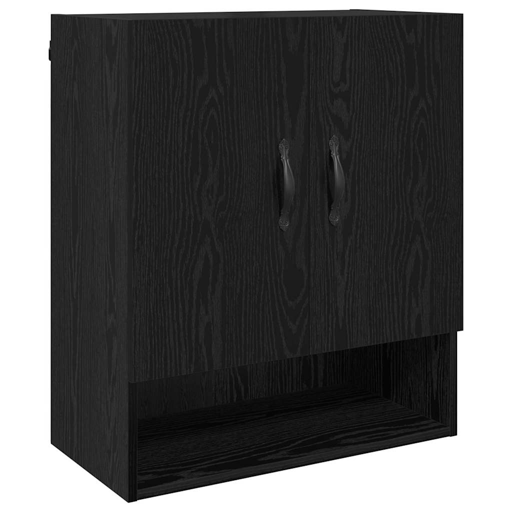 vidaXL Szafka ścienna Montowane na ścianie Czarny Dąb 60 x 31 x 70 cm