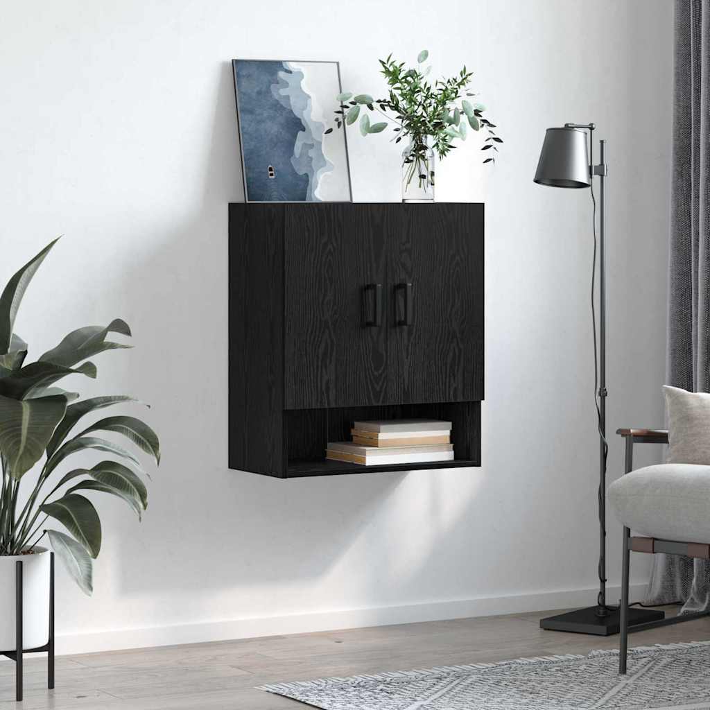 vidaXL Szafka ścienna Montowane na ścianie Czarny dąb 60 x 31 x 70 cm