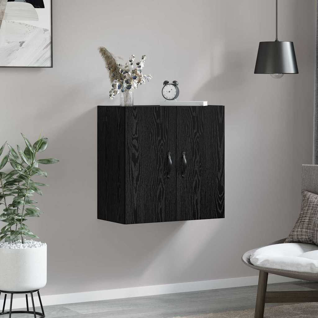 vidaXL Szafka ścienna Montowane na ścianie Czarny Dąb 60 x 31 x 60 cm