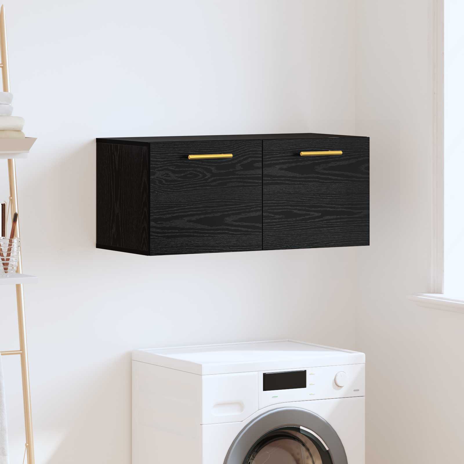 vidaXL Szafka ścienna 80 x 36.5 x 35 cm Drewno inżynieryjne Czarny dąb