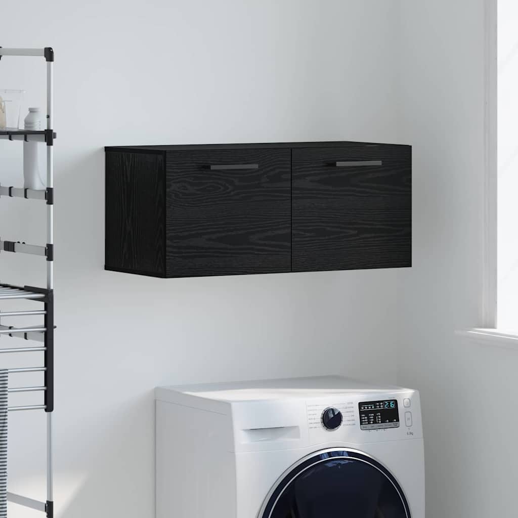 vidaXL Szafka ścienna Czarny dąb 80 x 36.5 x 35 cm