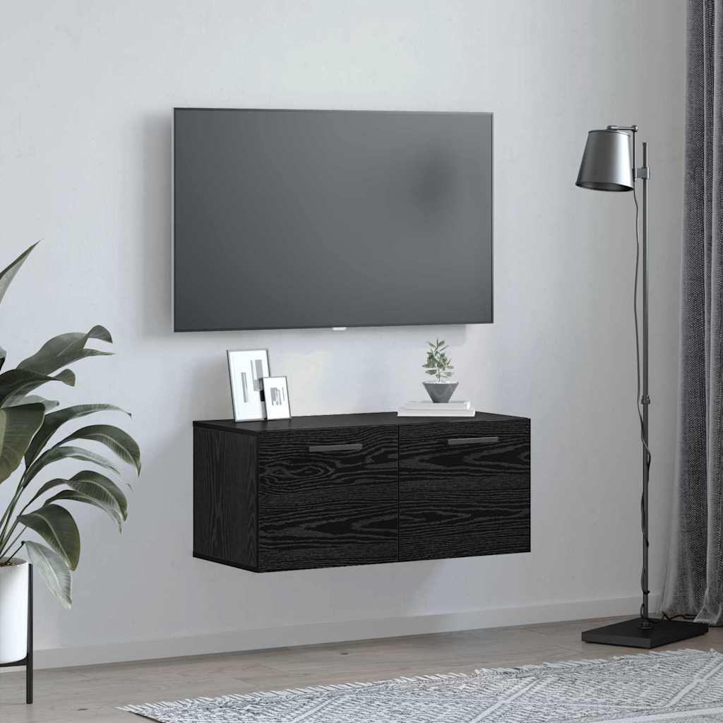 vidaXL Szafka ścienna Czarny dąb 80 x 36.5 x 35 cm