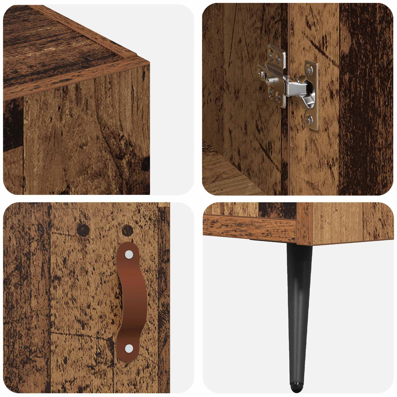 vidaXL Bufet Stare drewno 89,5 x 34 x 80 cm Materiał drewnopochodny