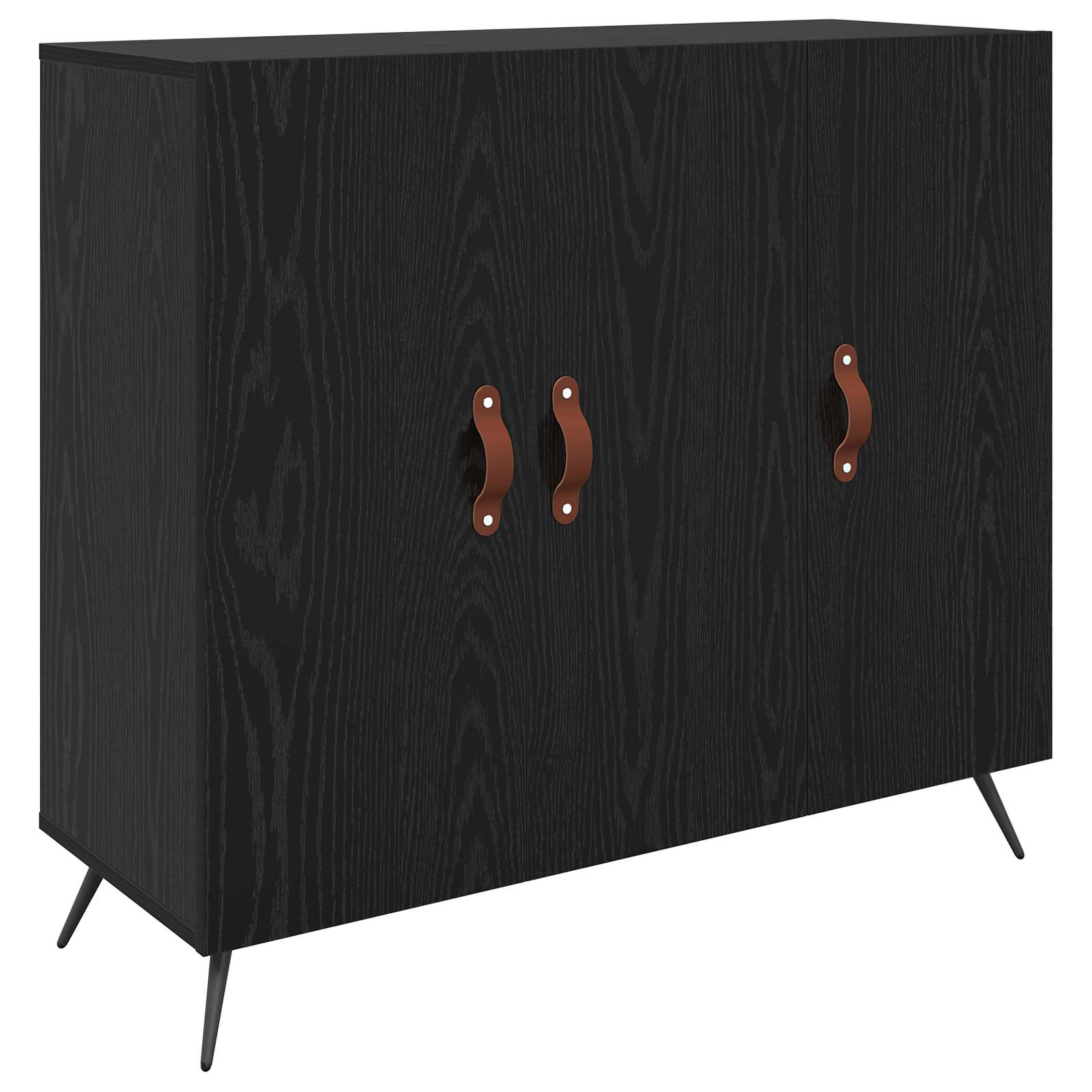vidaXL Bufet Czarny Dąb 89,5 x 34 x 80 cm Materiał drewnopochodny