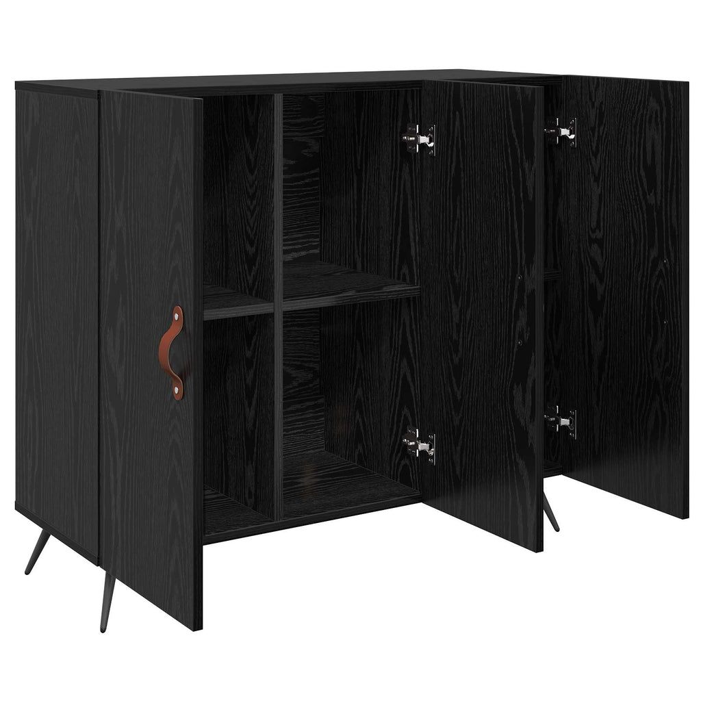 vidaXL Bufet Czarny Dąb 89,5 x 34 x 80 cm Materiał drewnopochodny