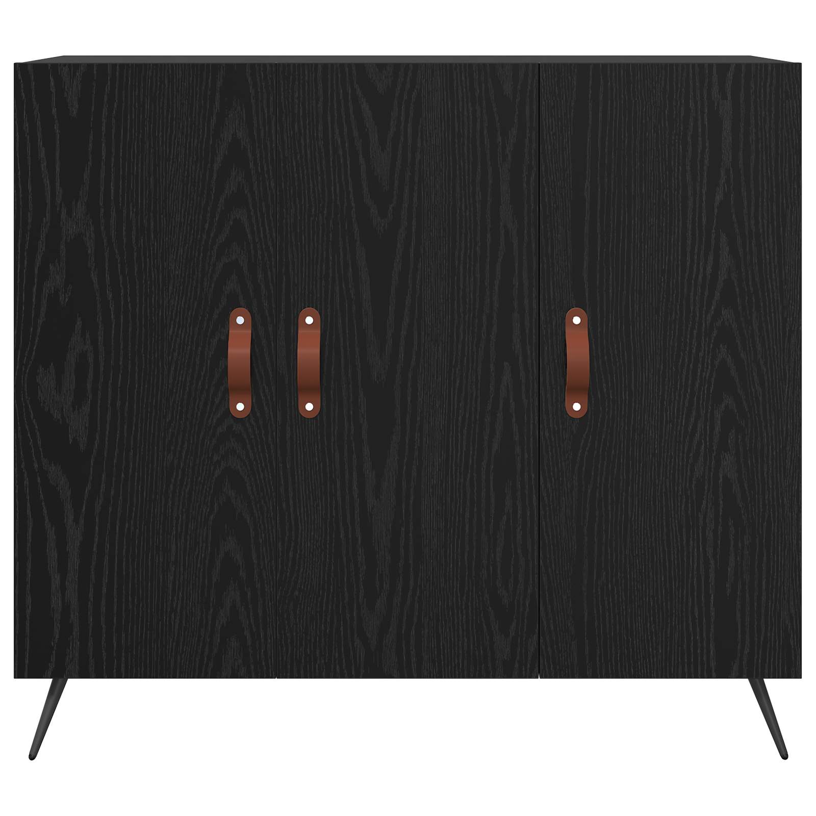 vidaXL Bufet Czarny Dąb 89,5 x 34 x 80 cm Materiał drewnopochodny