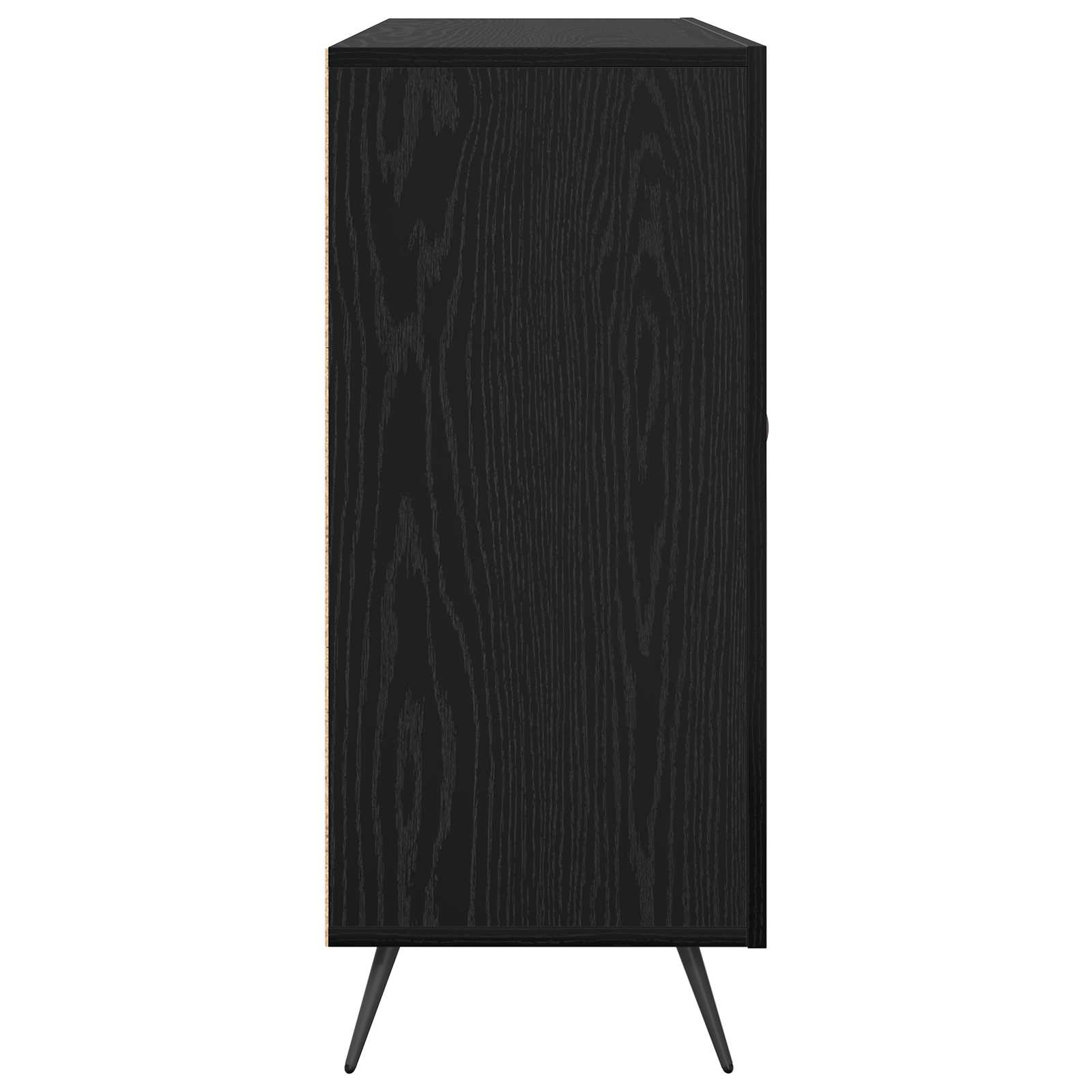 vidaXL Bufet Czarny Dąb 89,5 x 34 x 80 cm Materiał drewnopochodny