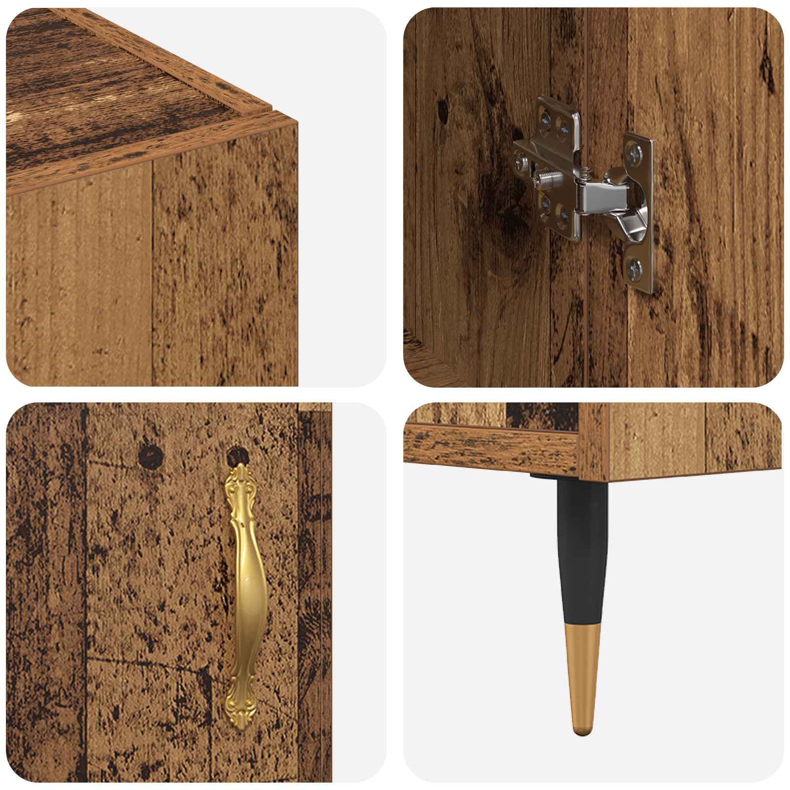 vidaXL Bufet Stare drewno 90 x 34 x 80 cm Materiał drewnopochodny