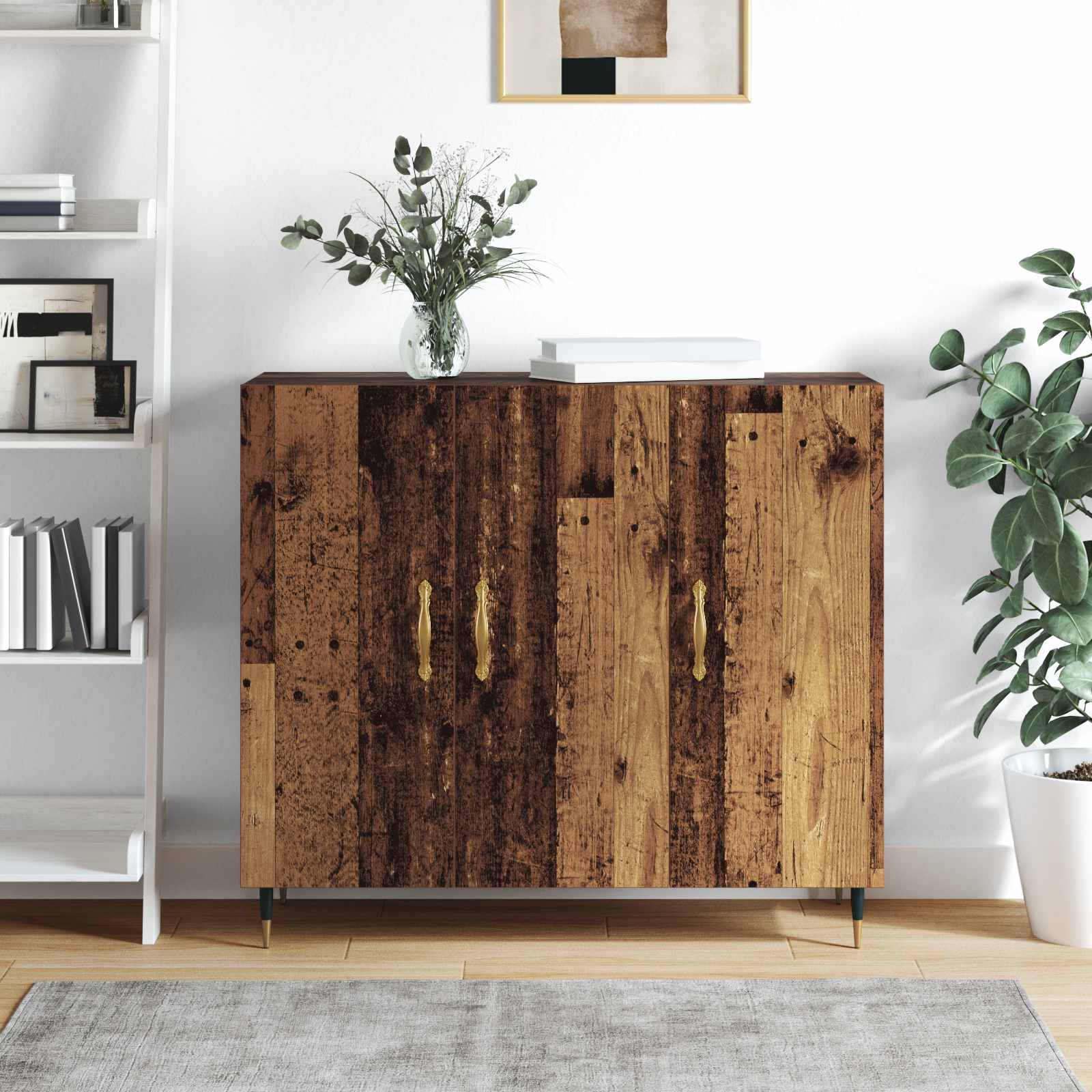vidaXL Bufet Stare drewno 90 x 34 x 80 cm Materiał drewnopochodny