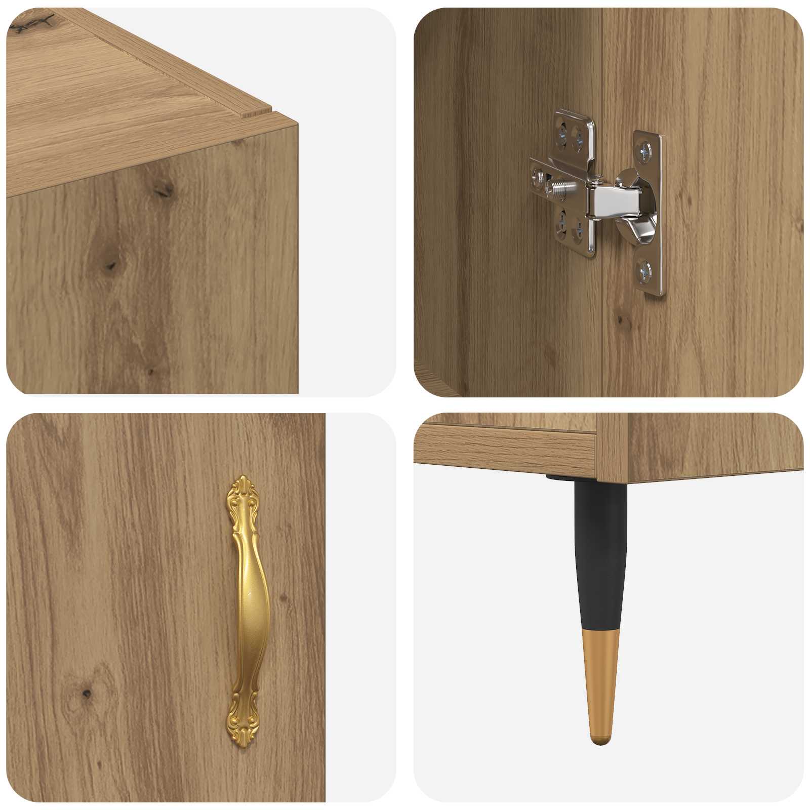 vidaXL Bufet Dąb rzemieślniczy 90 x 34 x 80 cm Materiał drewnopochodny