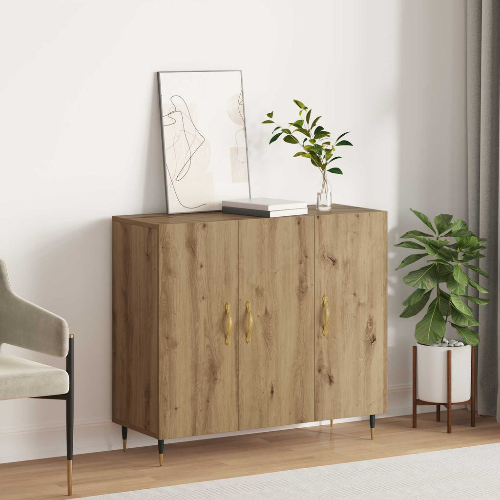 vidaXL Bufet Dąb rzemieślniczy 90 x 34 x 80 cm Materiał drewnopochodny