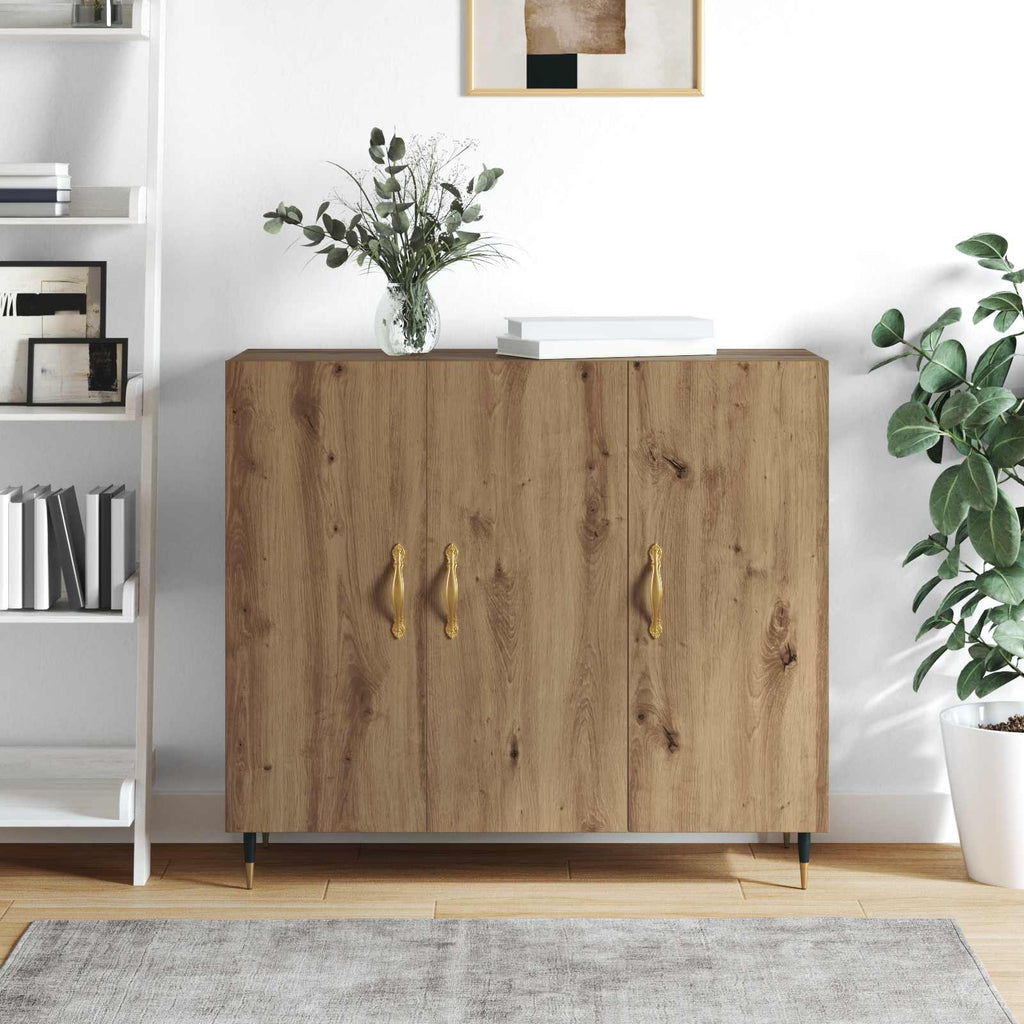 vidaXL Bufet Dąb rzemieślniczy 90 x 34 x 80 cm Materiał drewnopochodny