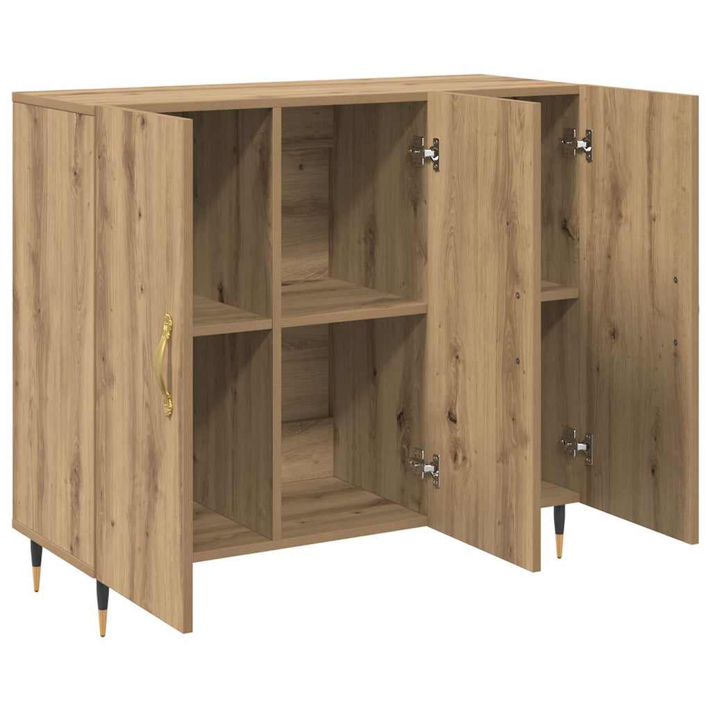 vidaXL Bufet Dąb rzemieślniczy 90 x 34 x 80 cm Materiał drewnopochodny