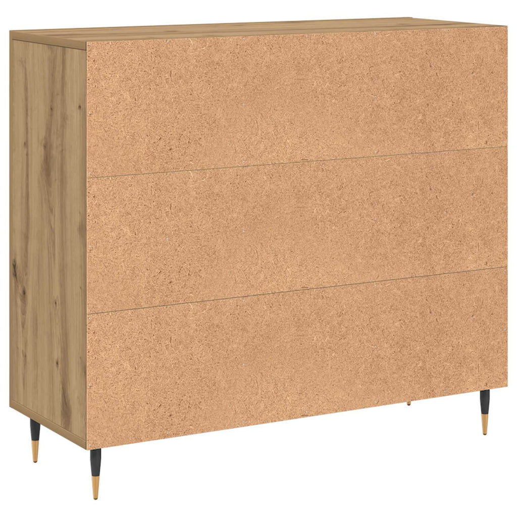 vidaXL Bufet Dąb rzemieślniczy 90 x 34 x 80 cm Materiał drewnopochodny