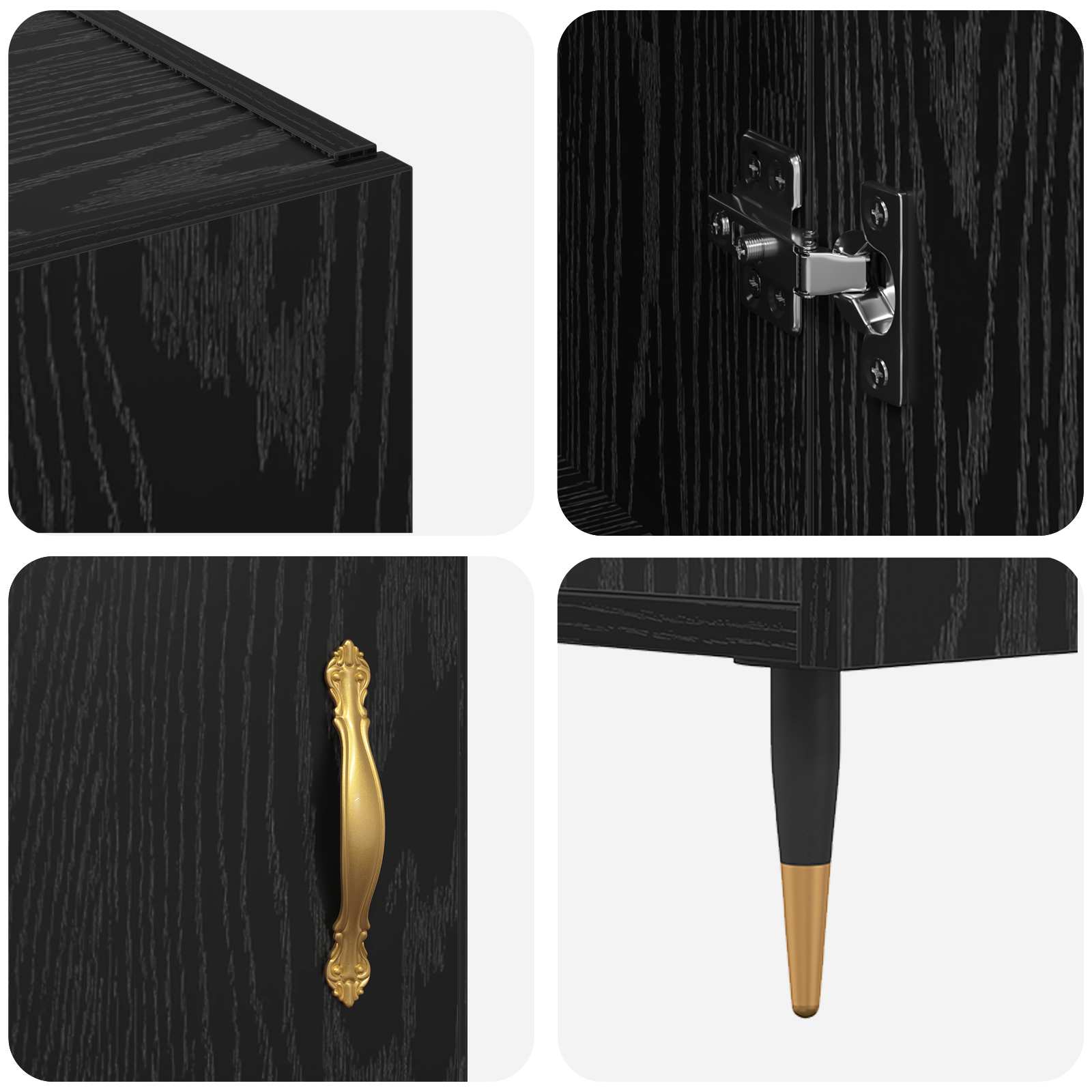 vidaXL Bufet Czarny Dąb 90 x 34 x 80 cm Materiał drewnopochodny