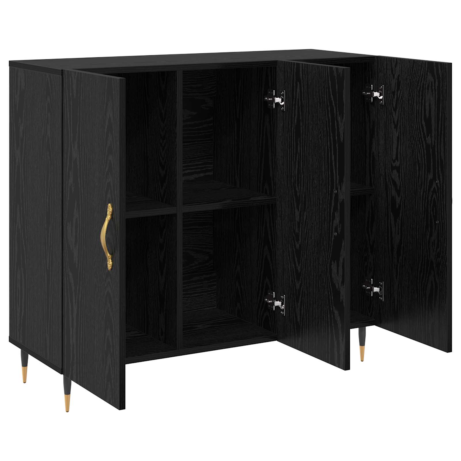 vidaXL Bufet Czarny Dąb 90 x 34 x 80 cm Materiał drewnopochodny