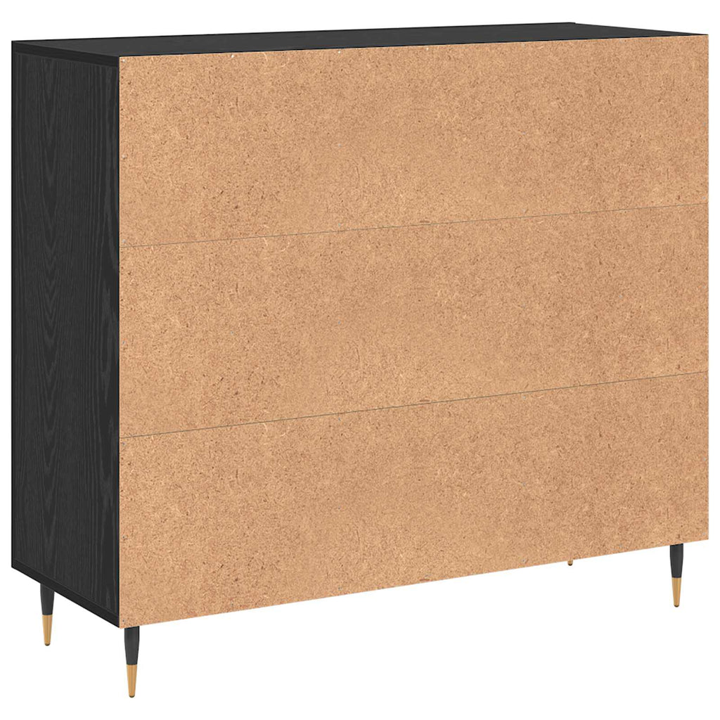 vidaXL Bufet Czarny Dąb 90 x 34 x 80 cm Materiał drewnopochodny