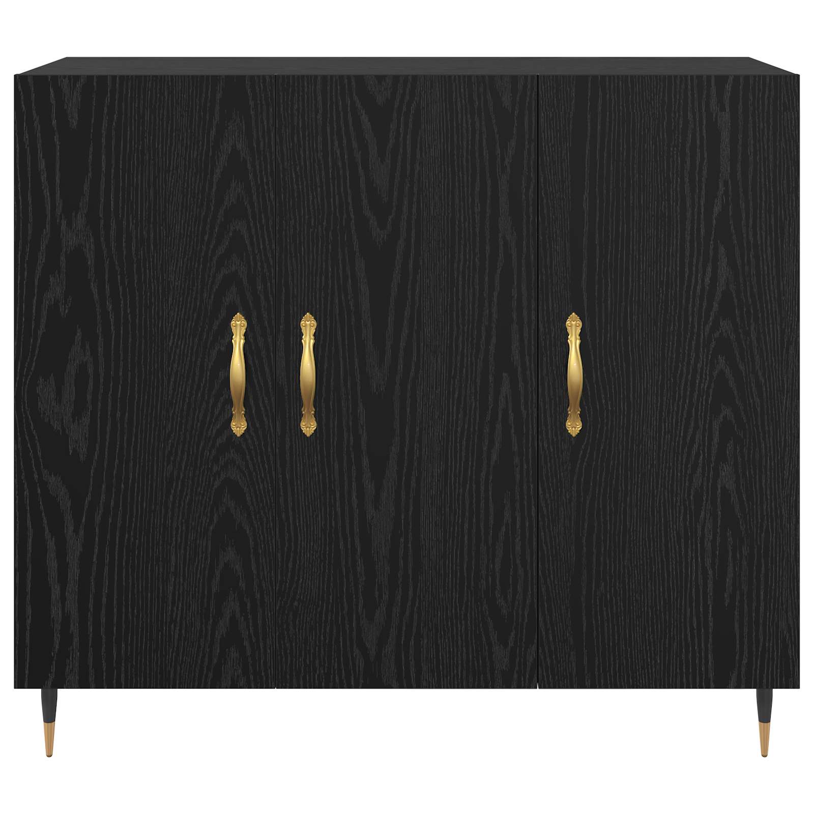 vidaXL Bufet Czarny Dąb 90 x 34 x 80 cm Materiał drewnopochodny