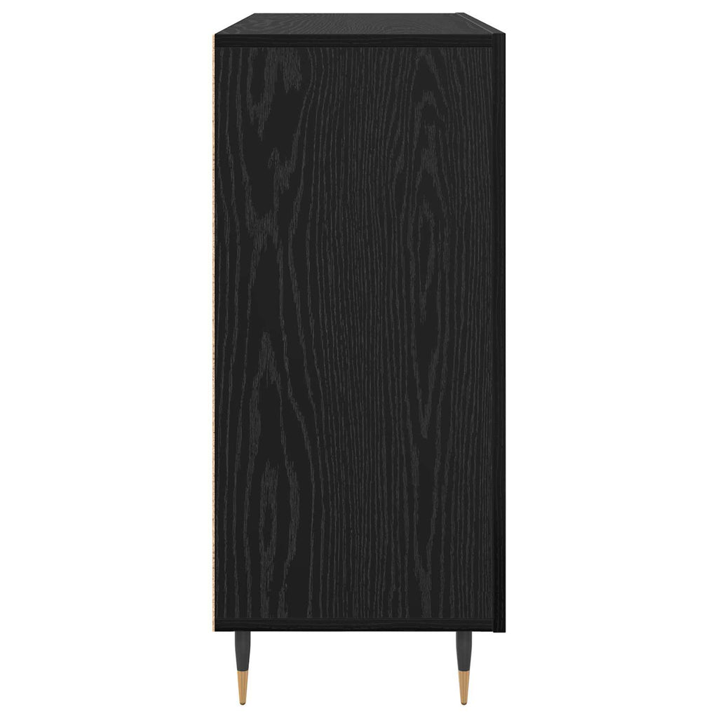 vidaXL Bufet Czarny Dąb 90 x 34 x 80 cm Materiał drewnopochodny