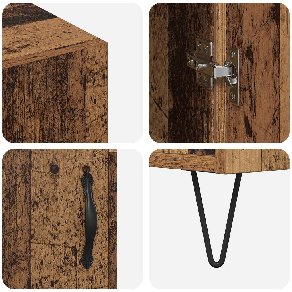 vidaXL Bufet Stare drewno 90 x 32,5 x 80 cm Materiał drewnopochodny
