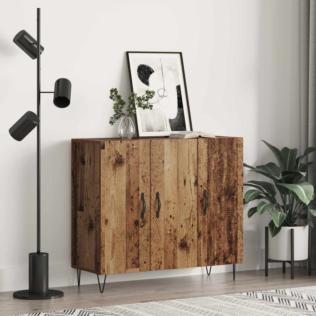 vidaXL Bufet Stare drewno 90 x 32,5 x 80 cm Materiał drewnopochodny