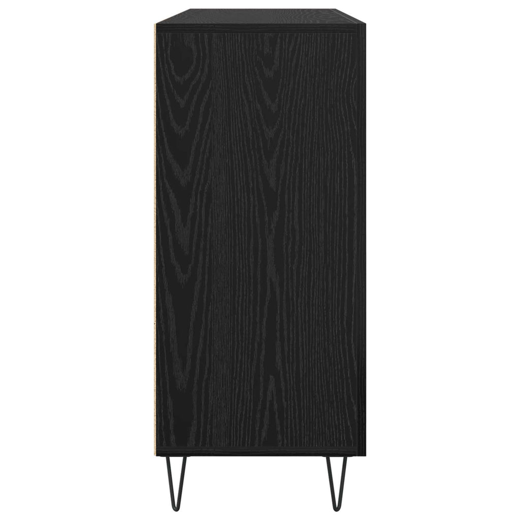vidaXL Bufet Czarny Dąb 90 x 32,5 x 80 cm Materiał drewnopochodny