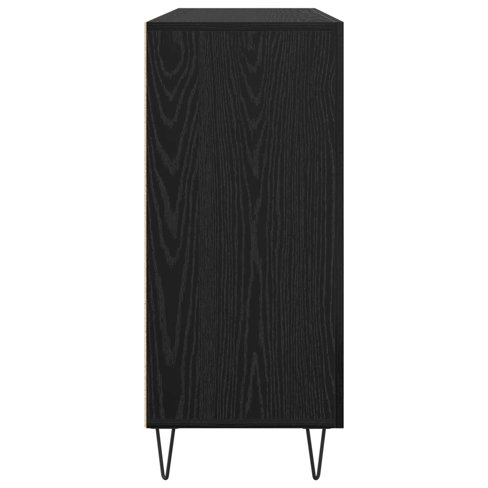 vidaXL Bufet Czarny Dąb 90 x 32,5 x 80 cm Materiał drewnopochodny