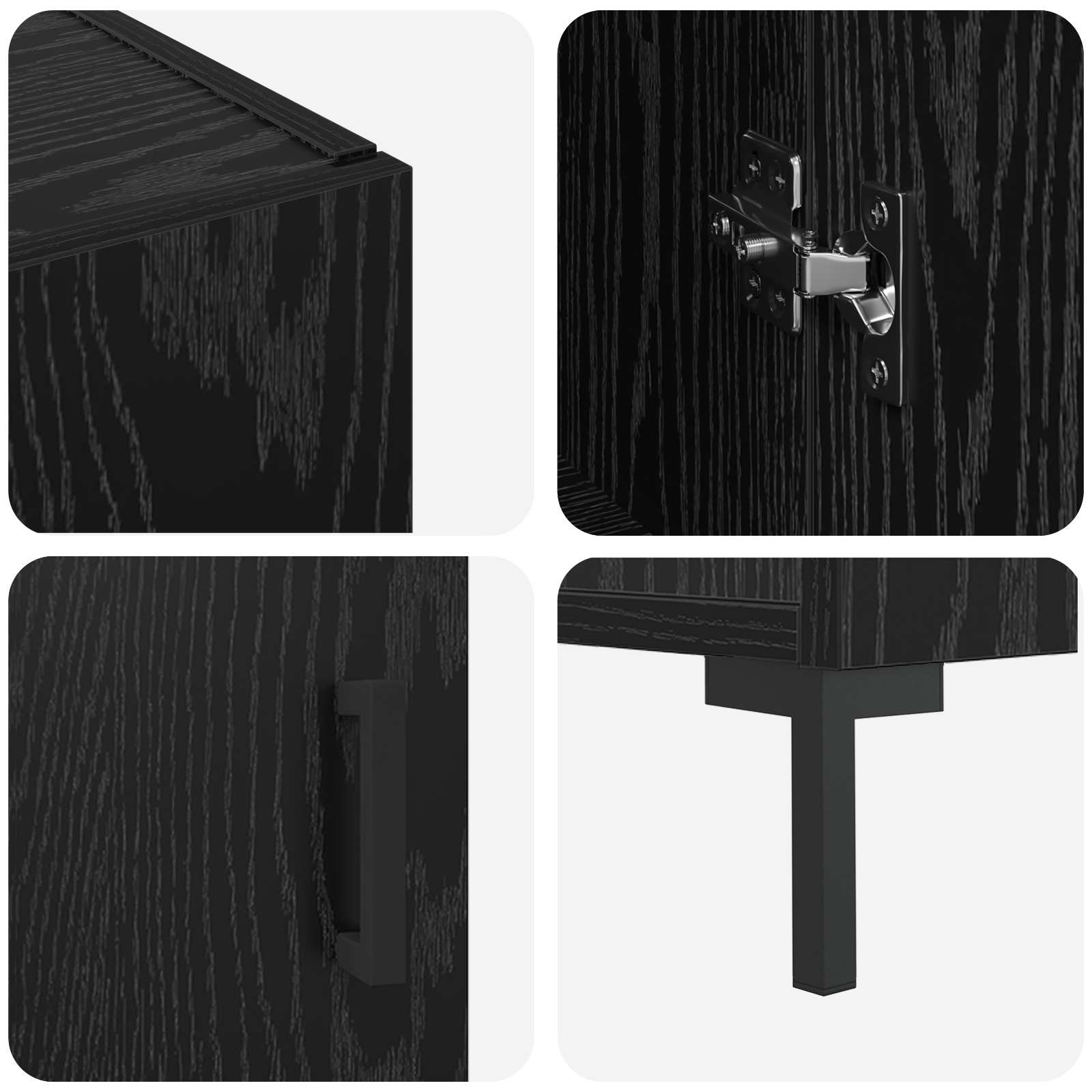 vidaXL Bufet Czarny Dąb 90 x 34 x 80 cm Materiał drewnopochodny