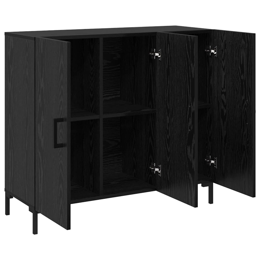 vidaXL Bufet Czarny Dąb 90 x 34 x 80 cm Materiał drewnopochodny