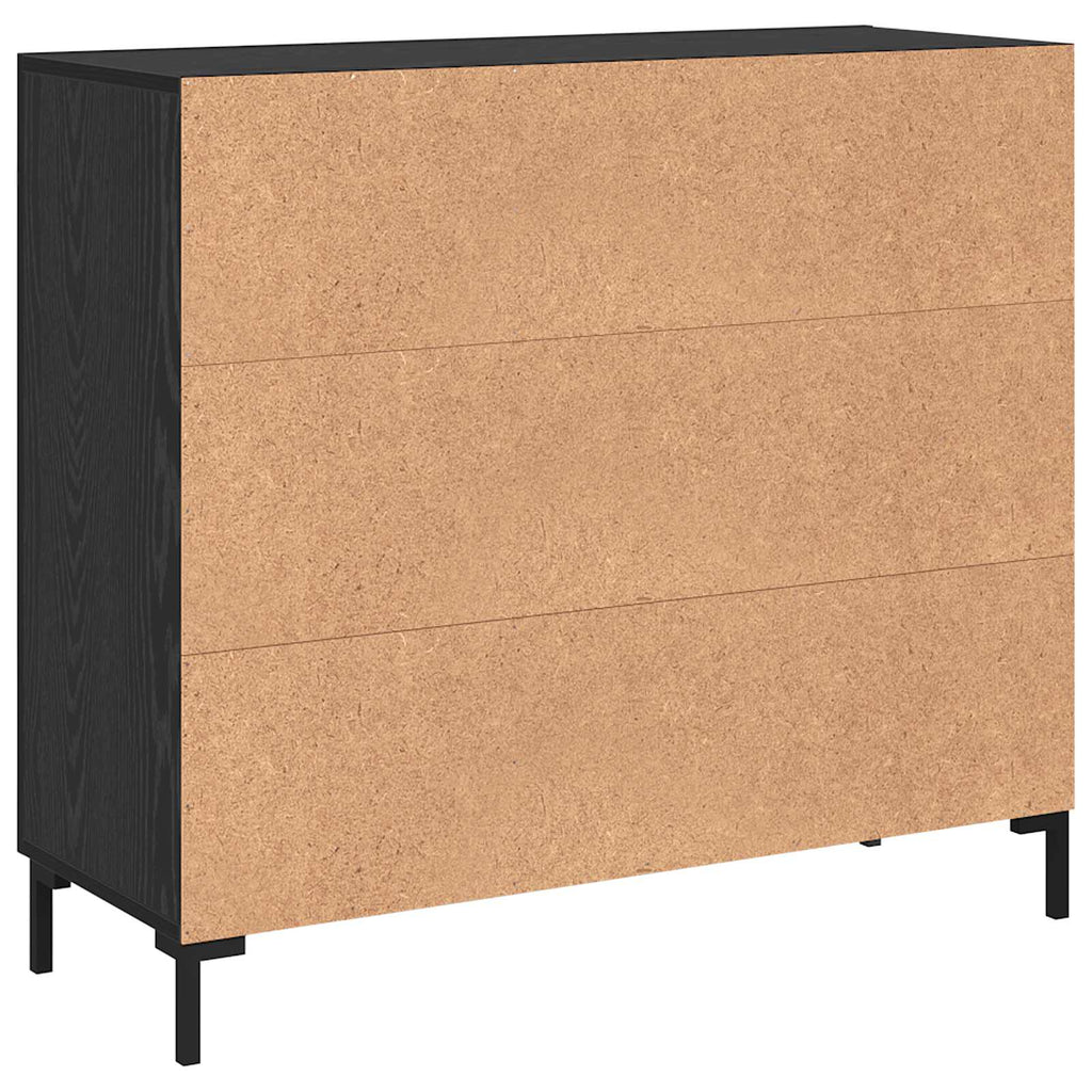 vidaXL Bufet Czarny Dąb 90 x 34 x 80 cm Materiał drewnopochodny