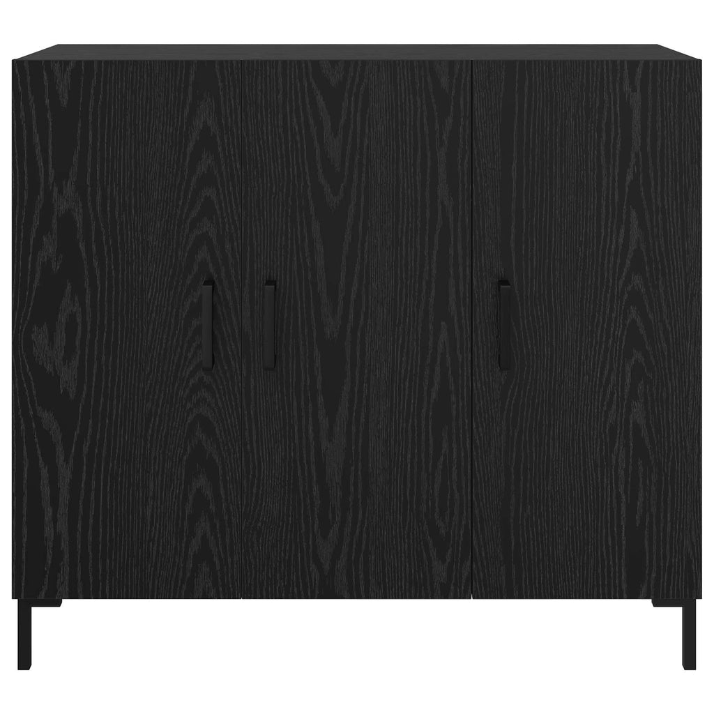 vidaXL Bufet Czarny Dąb 90 x 34 x 80 cm Materiał drewnopochodny