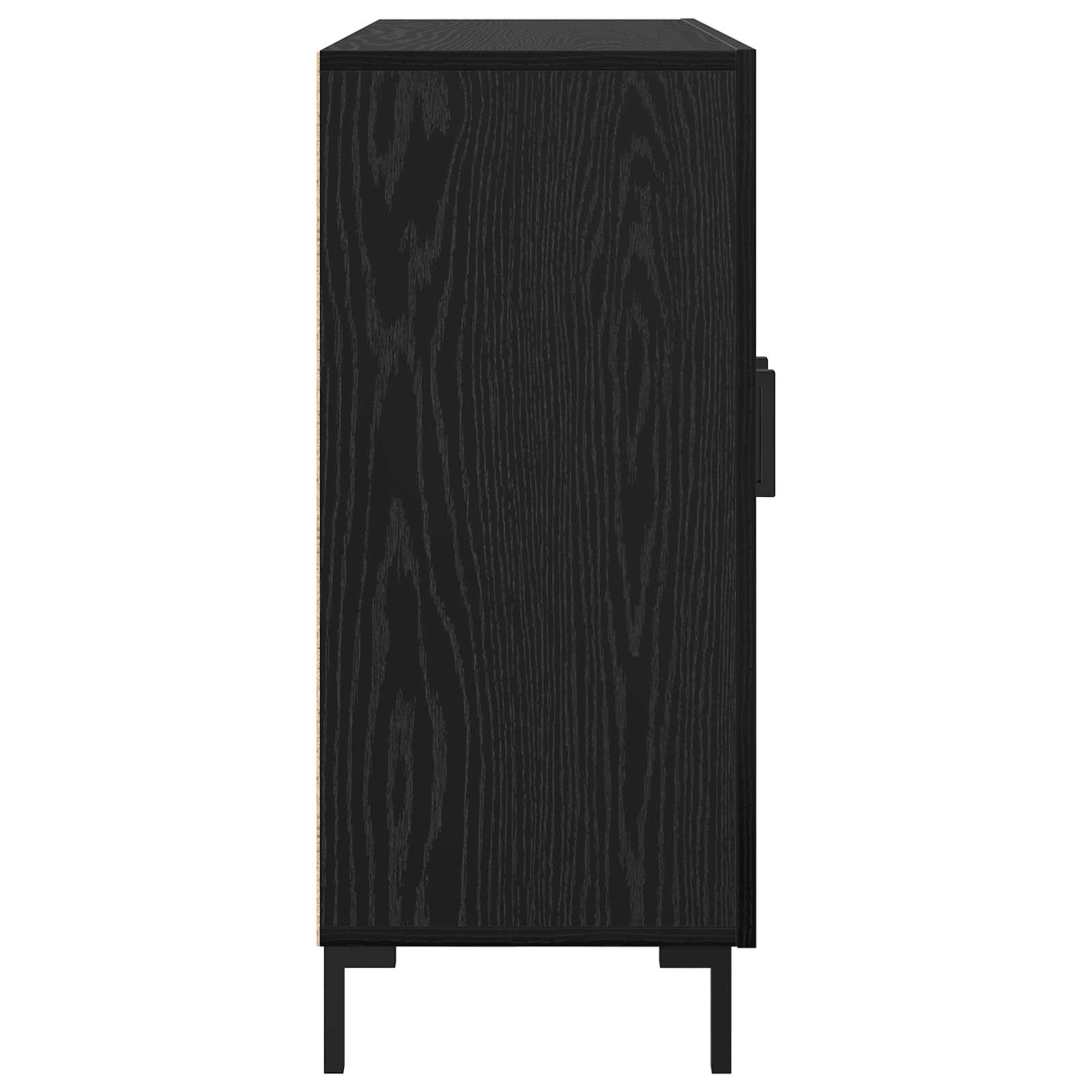 vidaXL Bufet Czarny Dąb 90 x 34 x 80 cm Materiał drewnopochodny
