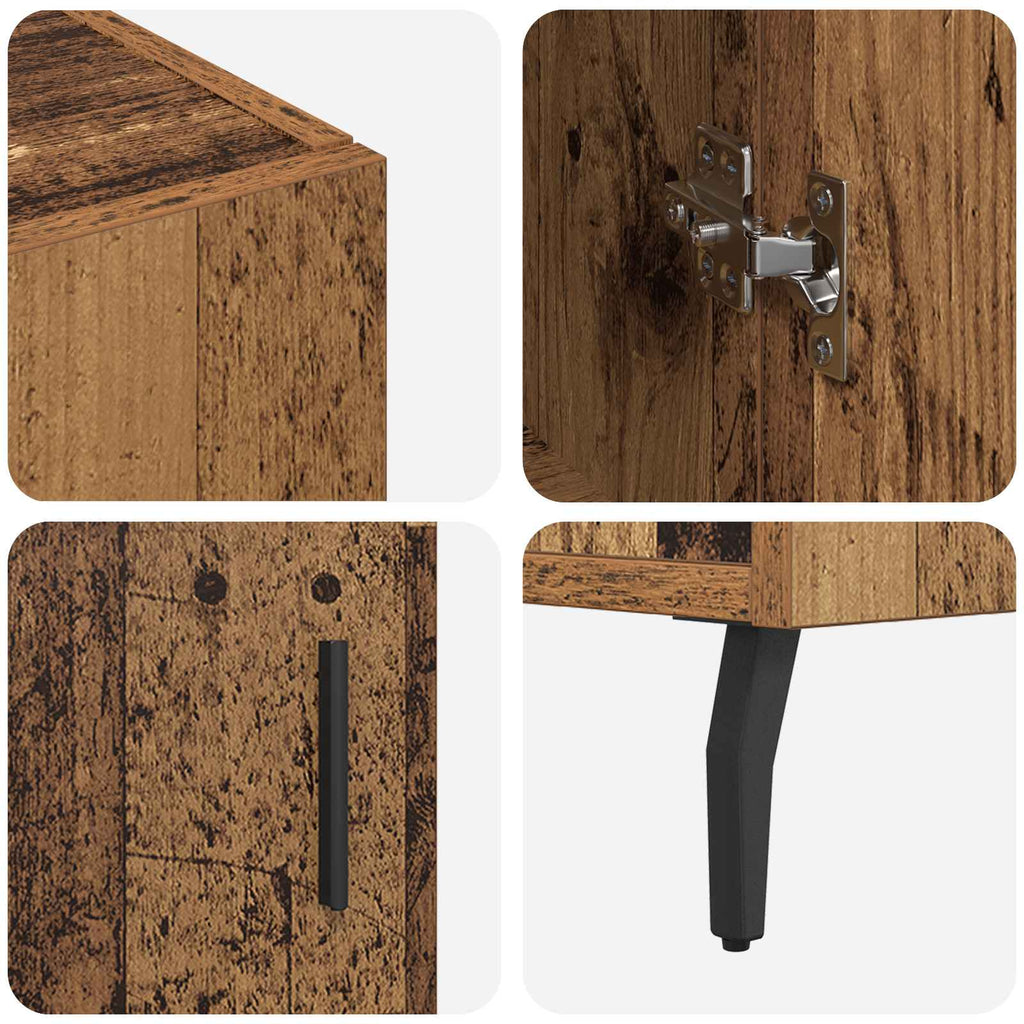 vidaXL Bufet Stare drewno 90 x 34 x 80 cm Materiał drewnopochodny
