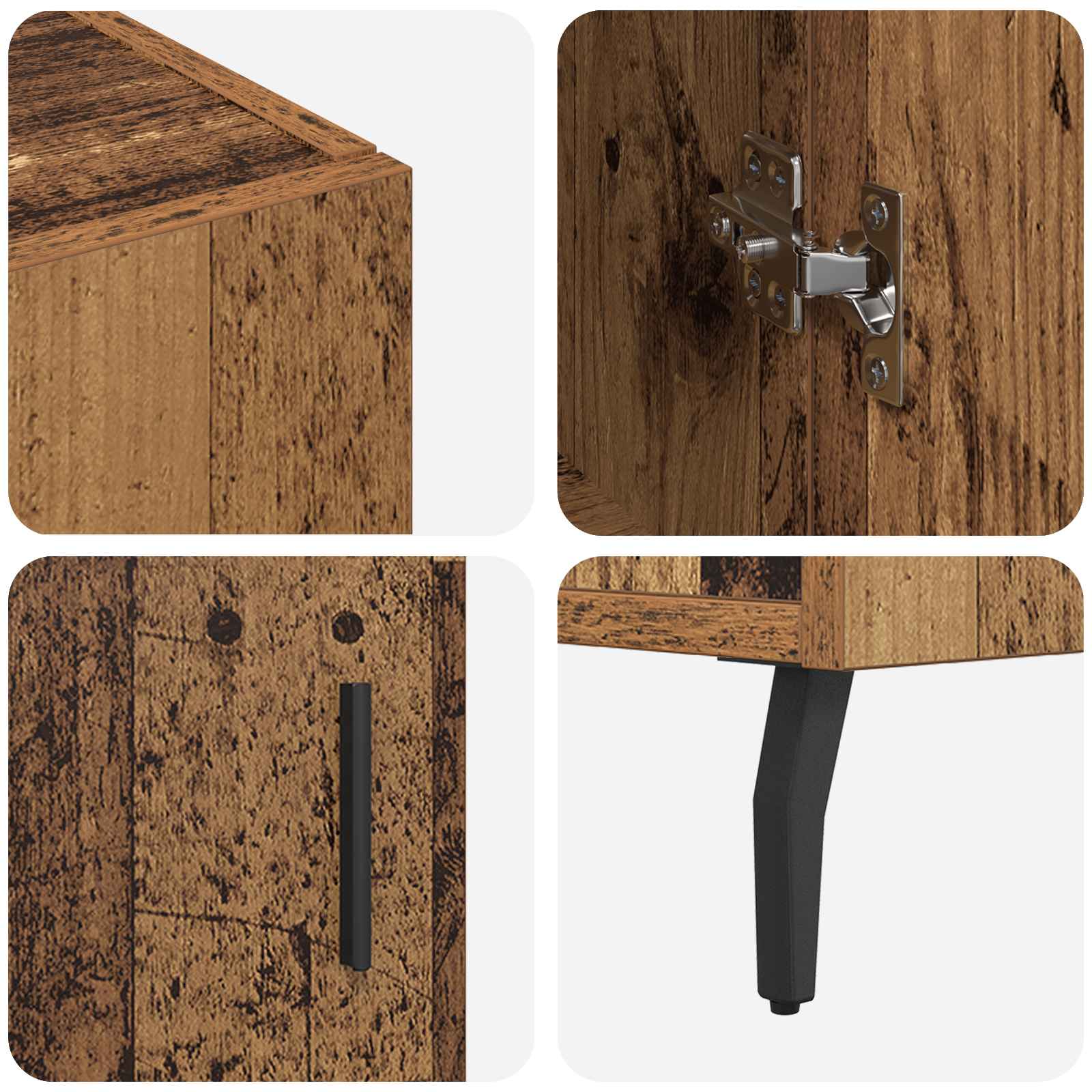 vidaXL Bufet Stare drewno 90 x 34 x 80 cm Materiał drewnopochodny