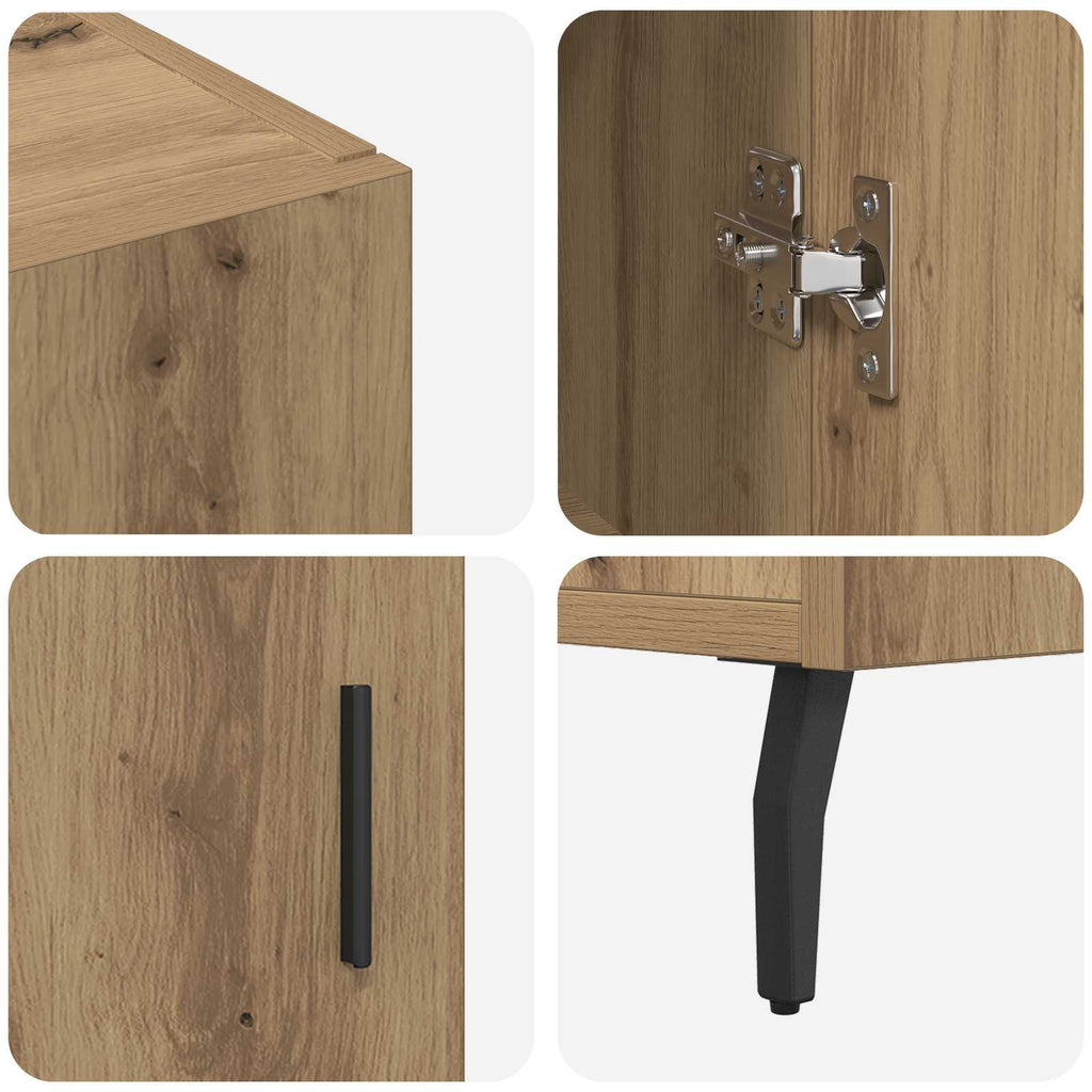 vidaXL Bufet Dąb rzemieślniczy 90 x 34 x 80 cm Materiał drewnopochodny