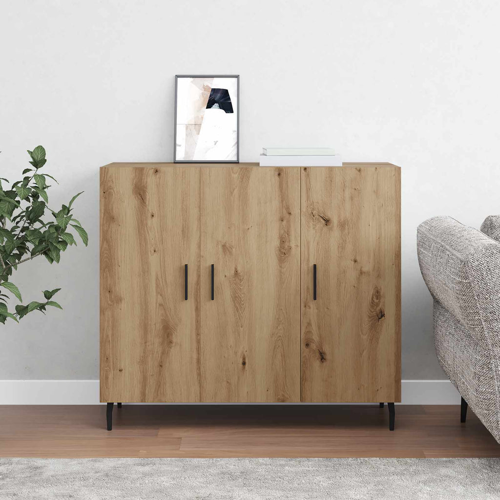 vidaXL Bufet Dąb rzemieślniczy 90 x 34 x 80 cm Materiał drewnopochodny